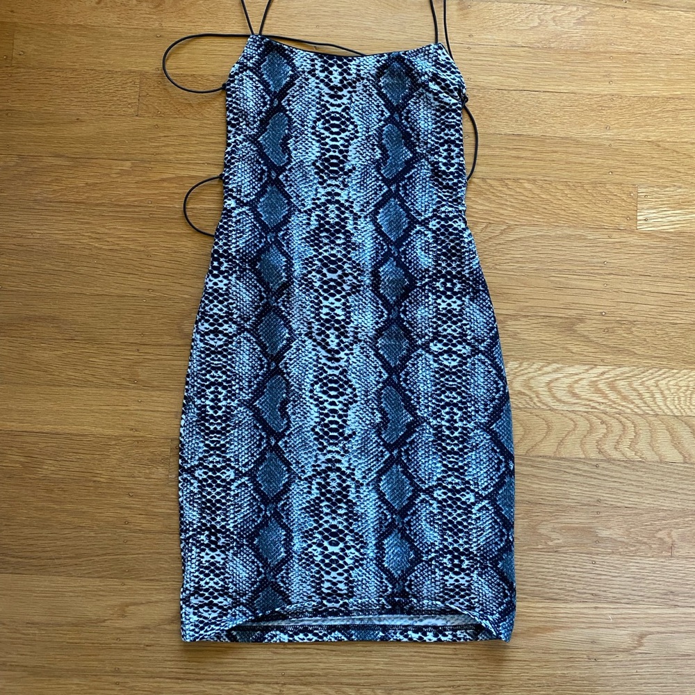Strappy snakeskin dress